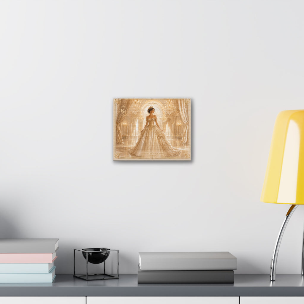 Princess Bride Canvas Print — Elegant Golden Ballroom Portrait