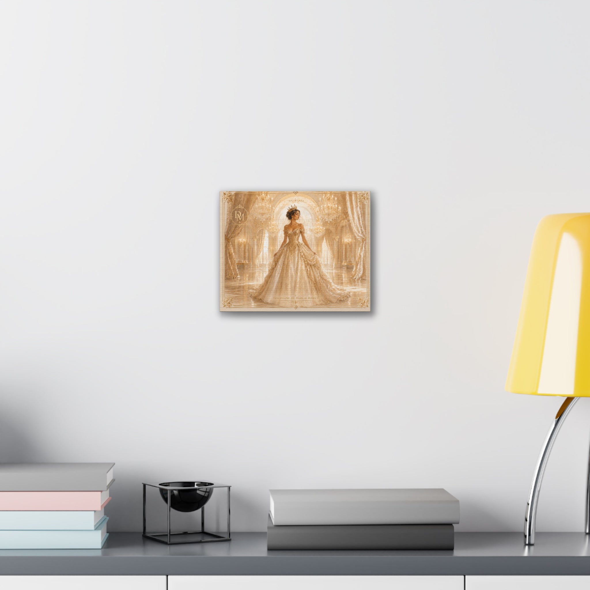 Princess Bride Canvas Print — Elegant Golden Ballroom Portrait