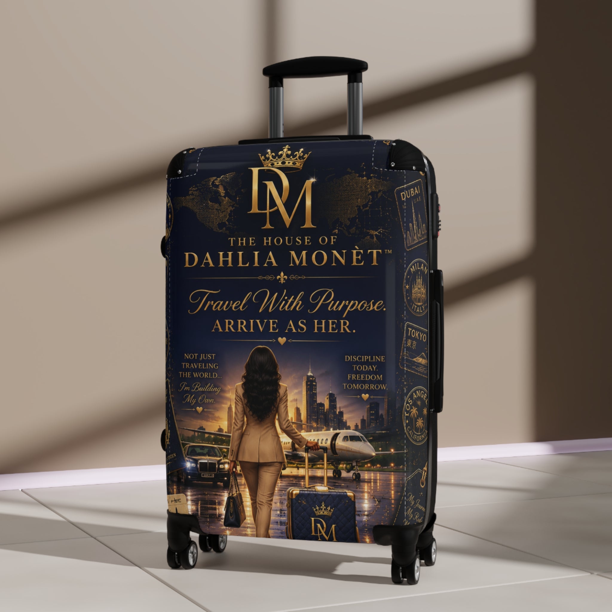 Suitcase — 'The House of Dahlia Monet: Travel With Purpose' Rolling Luggage