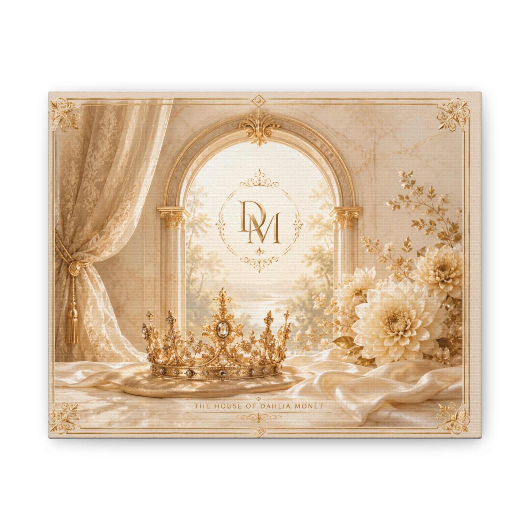 Regal Floral Crown Canvas Wall Art