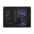 Princess at Midnight Matte Canvas Print — Elegant Blue Evening Wall Art