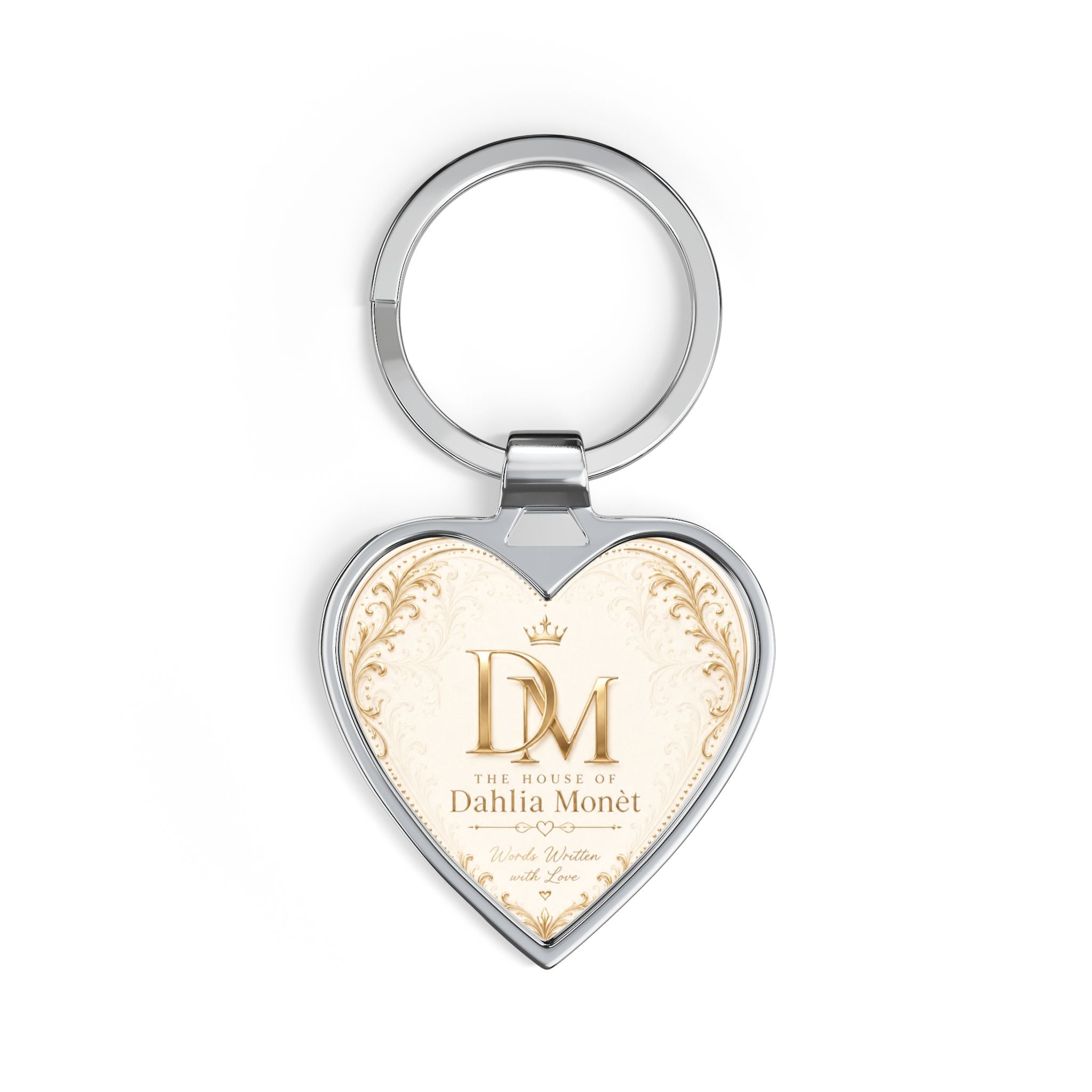 Heart Keychain — Elegant Monogram Heart Keyring for Gifts & Branding