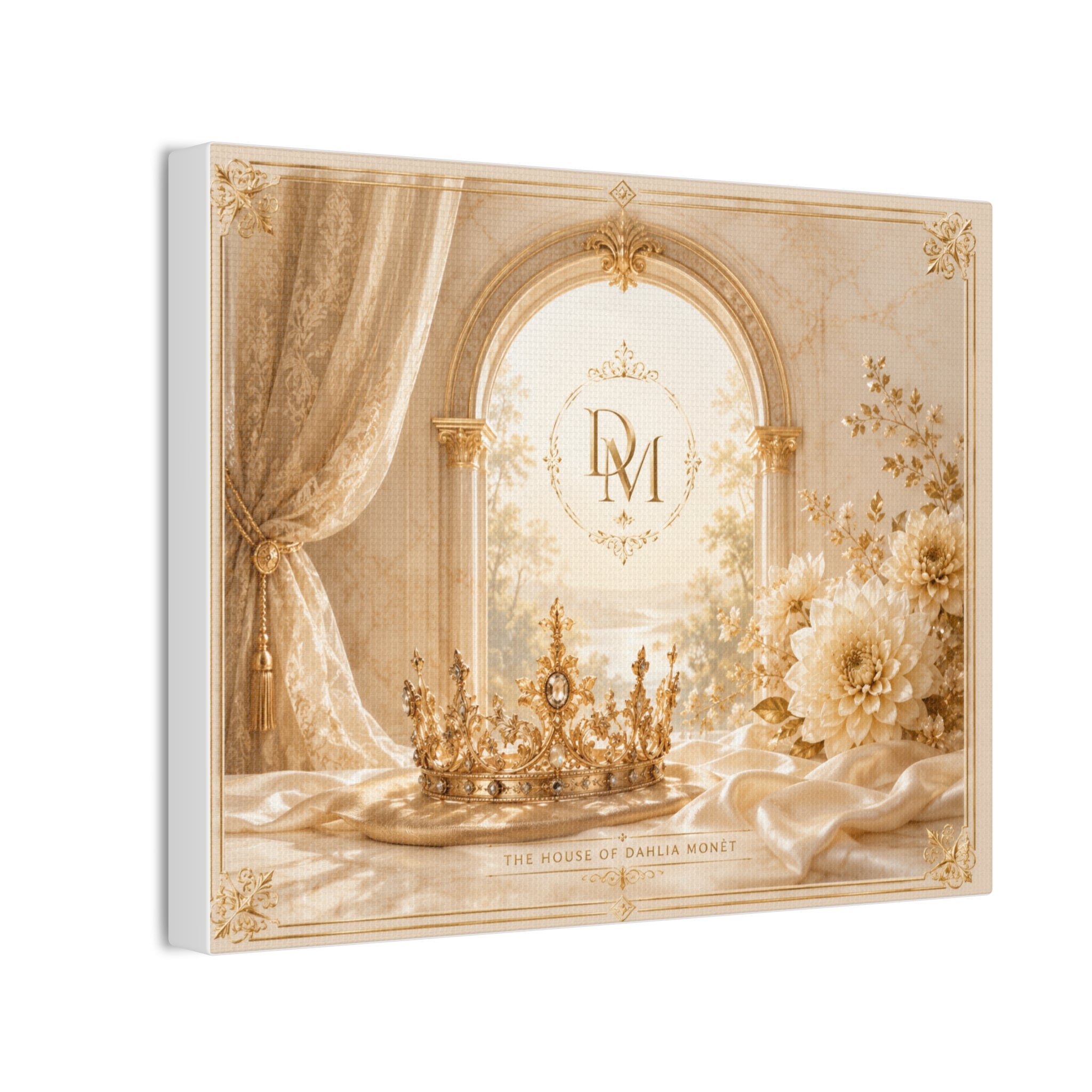 Regal Floral Crown Canvas Wall Art