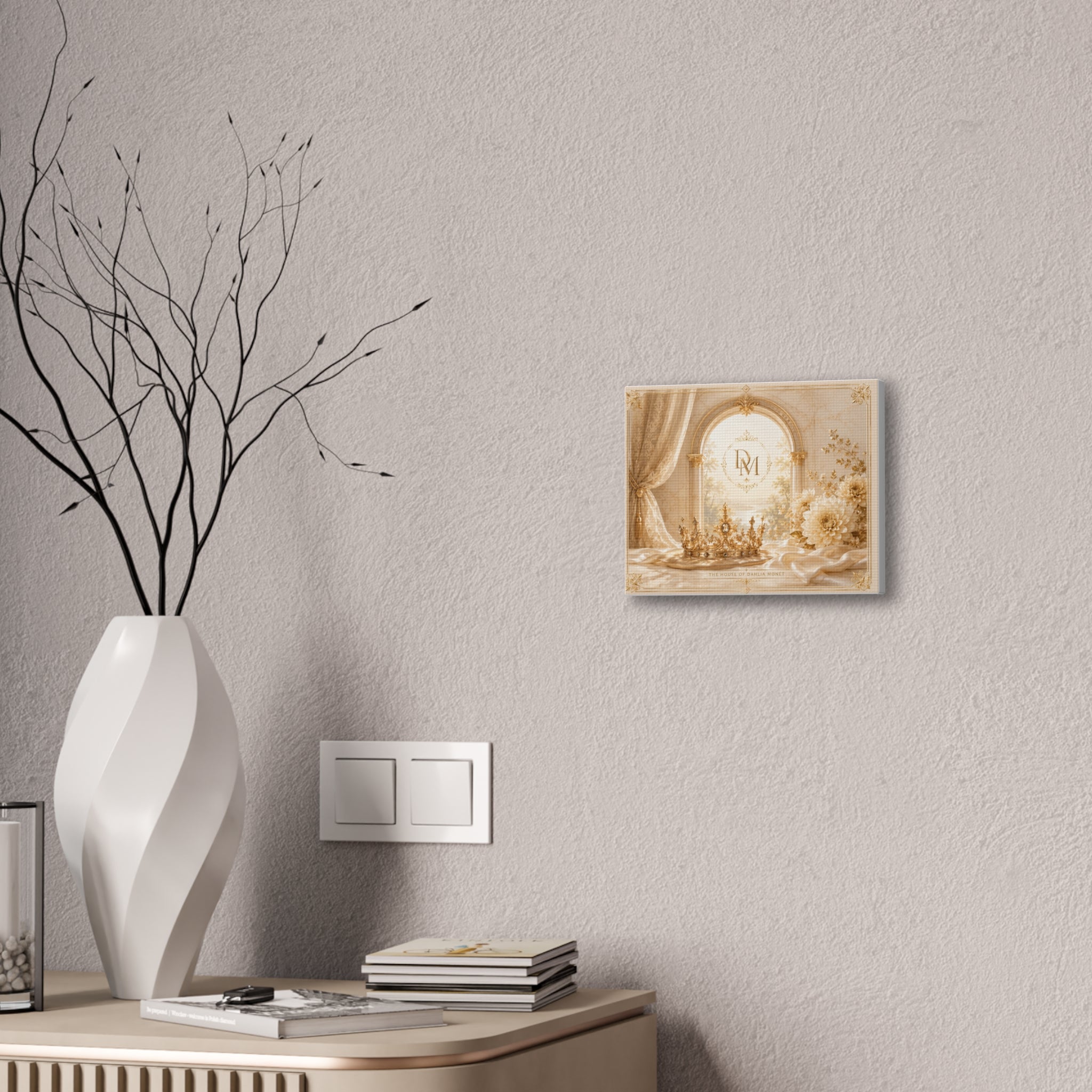 Regal Floral Crown Canvas Wall Art