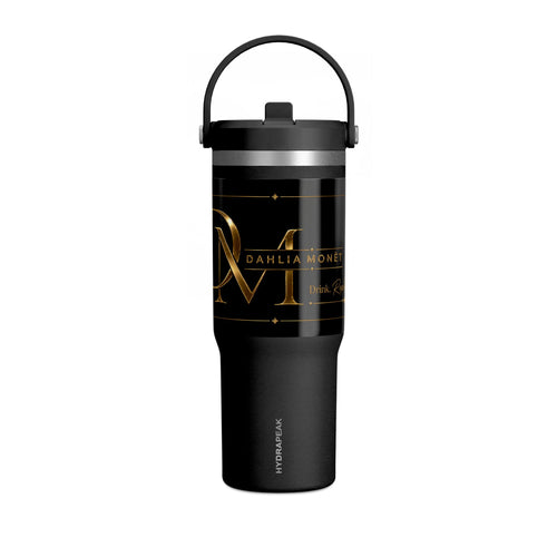 Black & Gold Monogram 32oz Tumbler — Nomad Insulated Travel Cup
