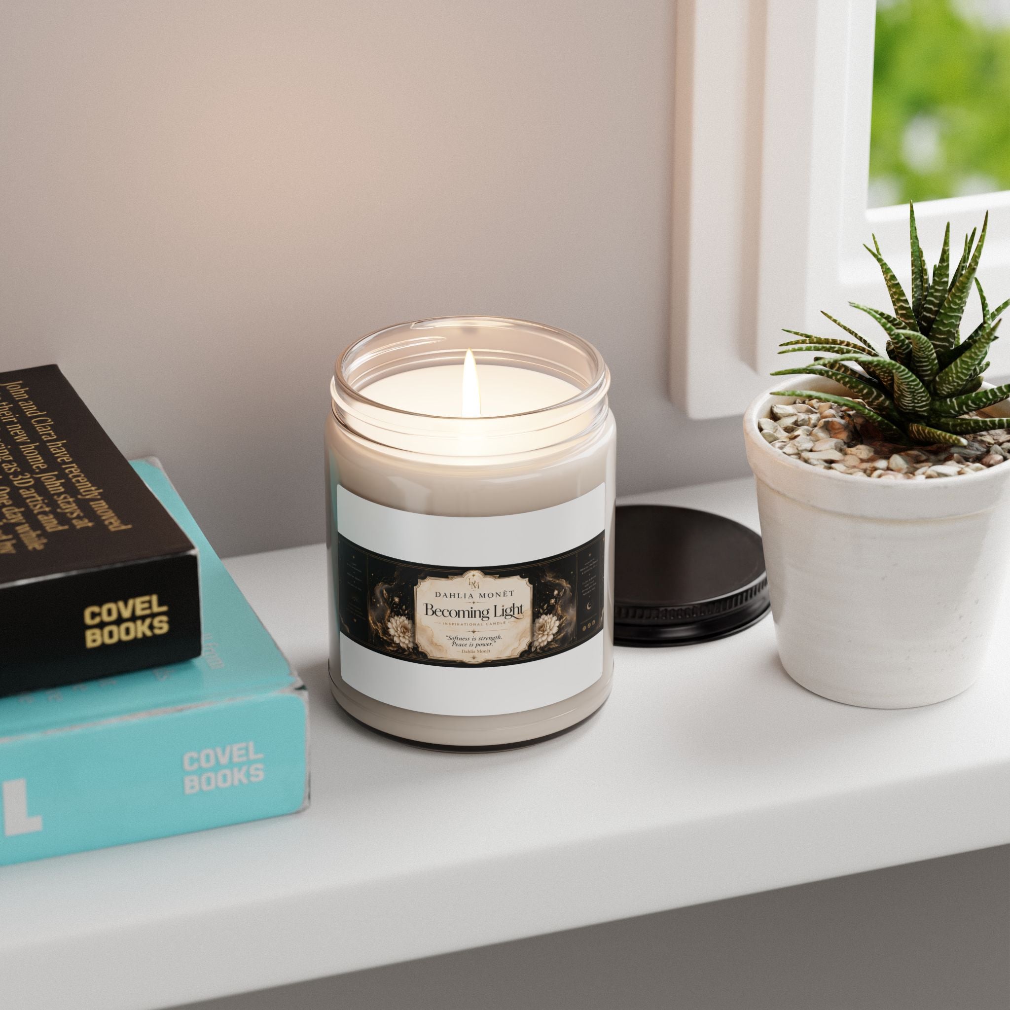 Becoming Light Scented Soy Candle — 9oz Aromatherapy Jar (Floral & Amber)