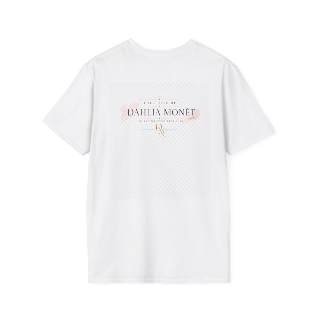 Dahlia Monet Graphic Tee — Elegant Brushstroke Logo T-Shirt