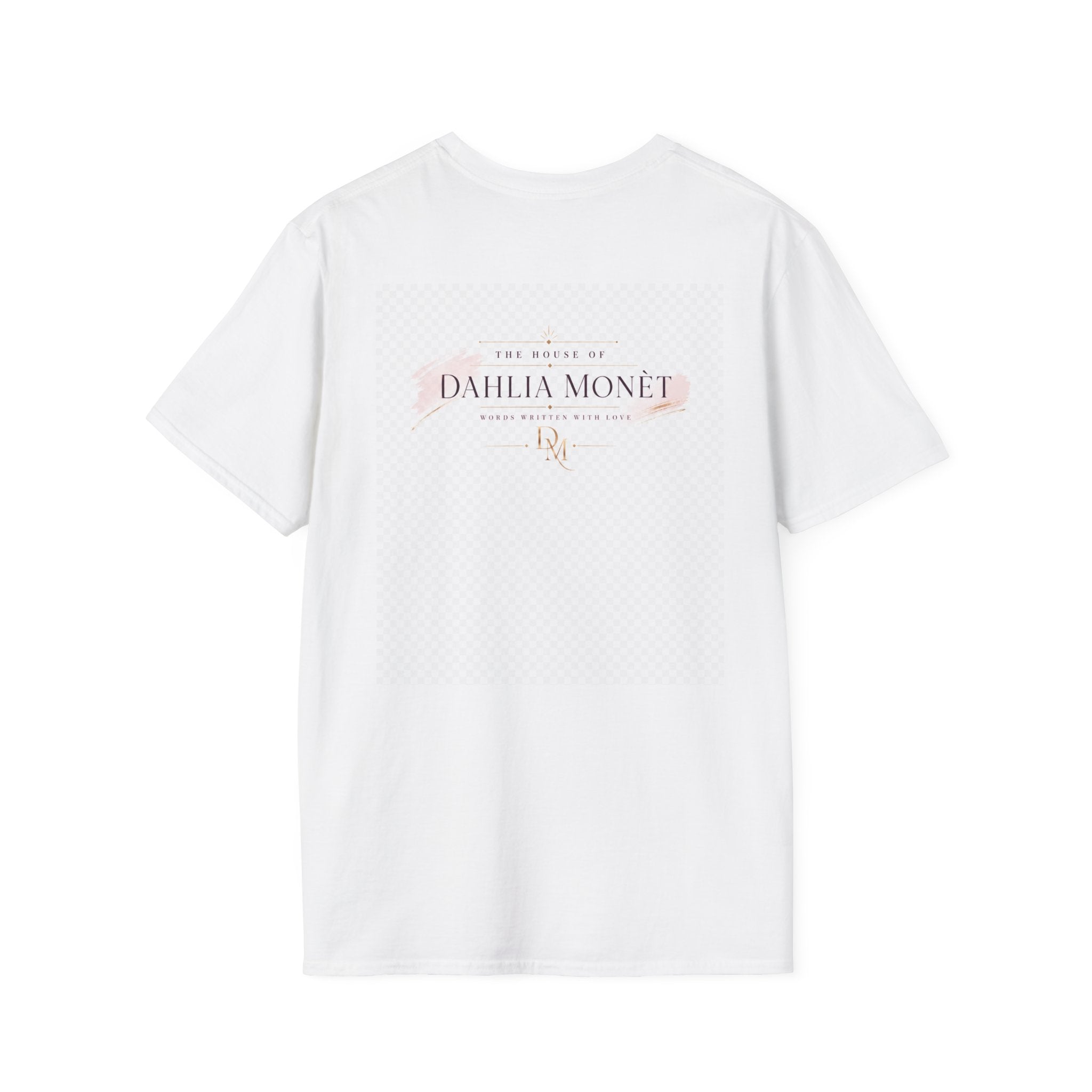 Dahlia Monet Graphic Tee — Elegant Brushstroke Logo T-Shirt