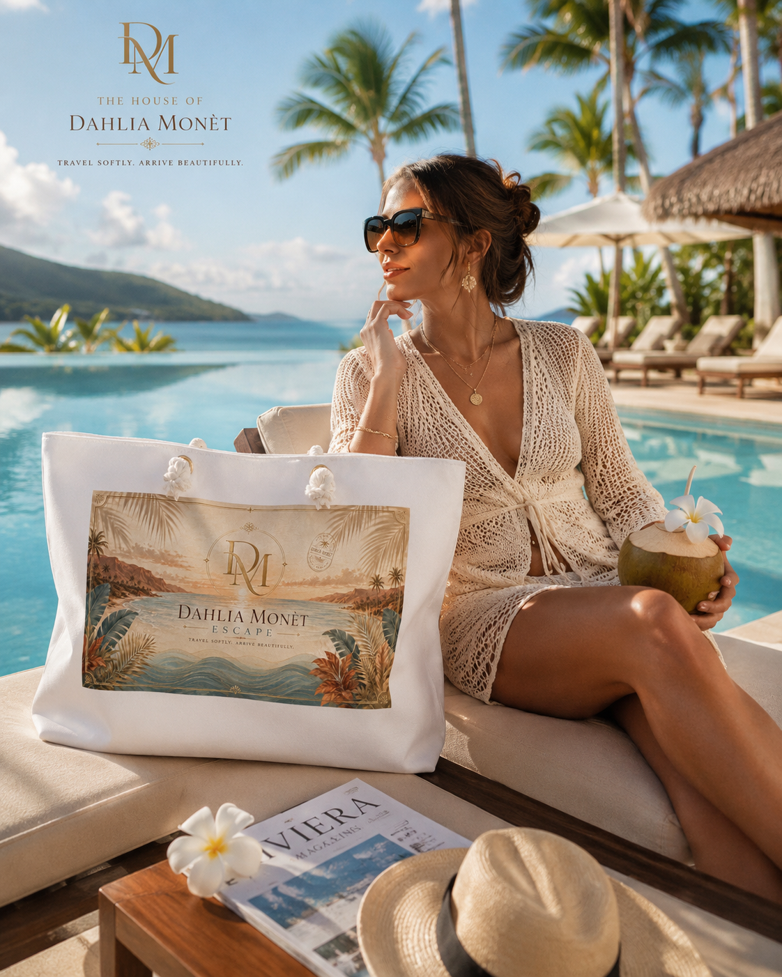 Dahlia Monét Escape Weekender Bag — Tropical Vintage Travel Tote