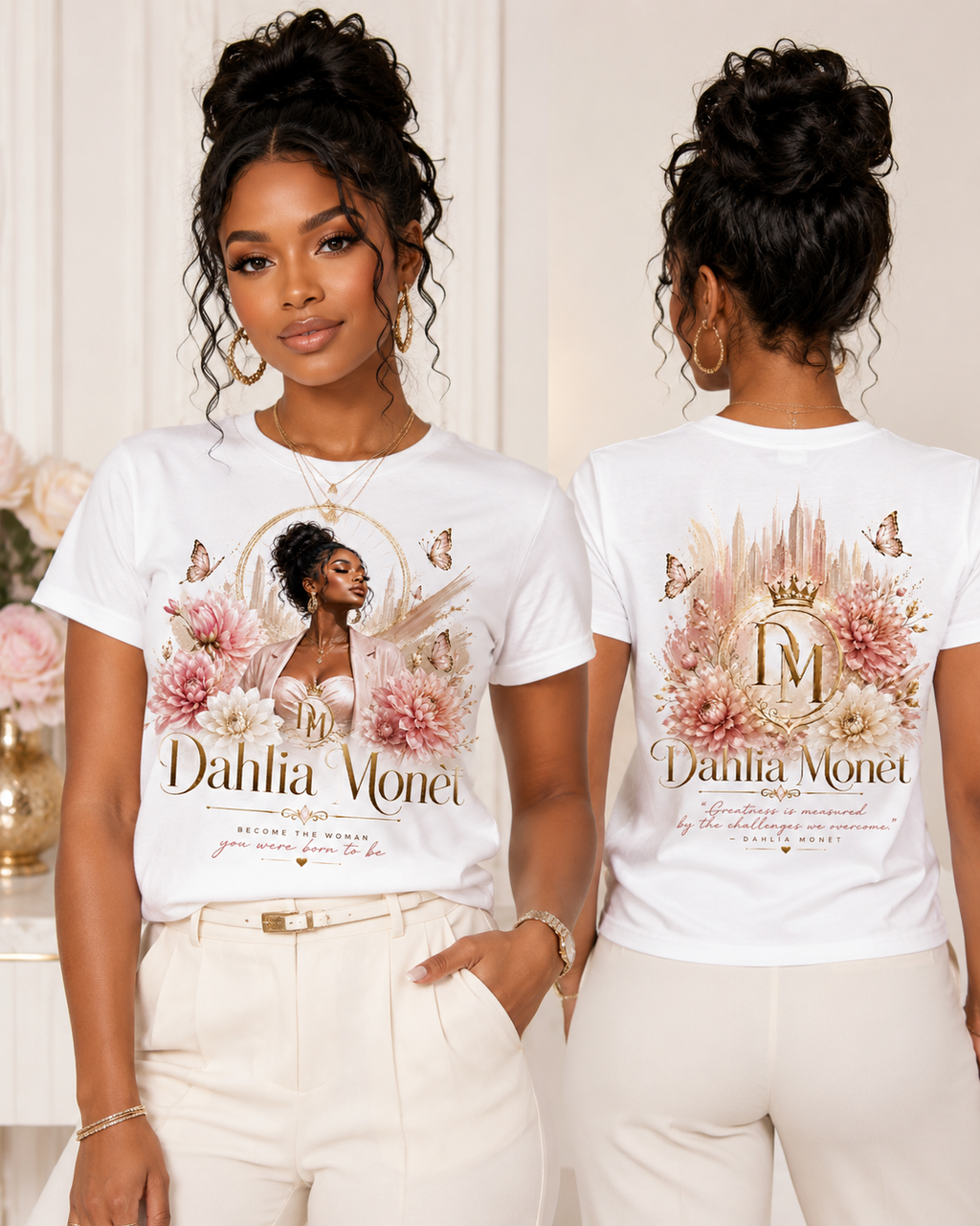 Dahlia Monet Floral Portrait Tee