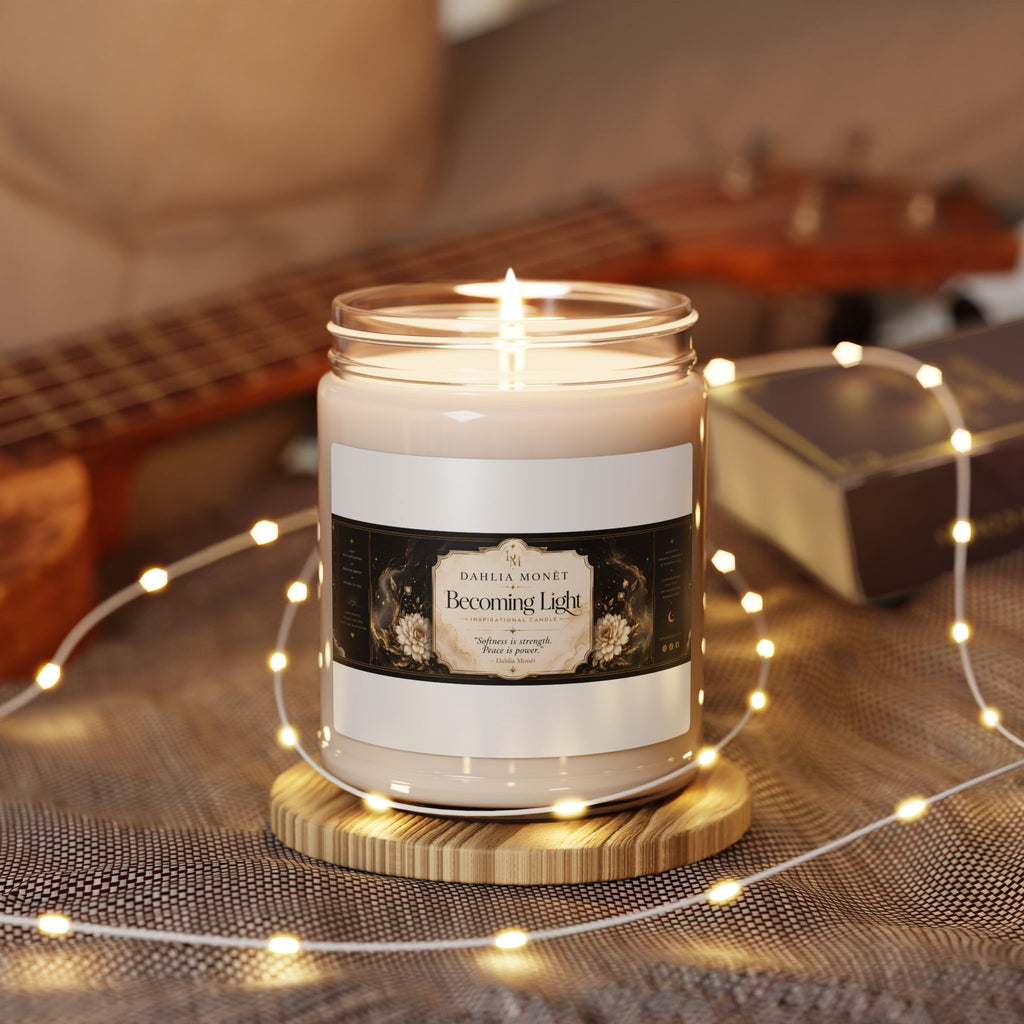 Becoming Light Scented Soy Candle — 9oz Aromatherapy Jar (Floral & Amber)