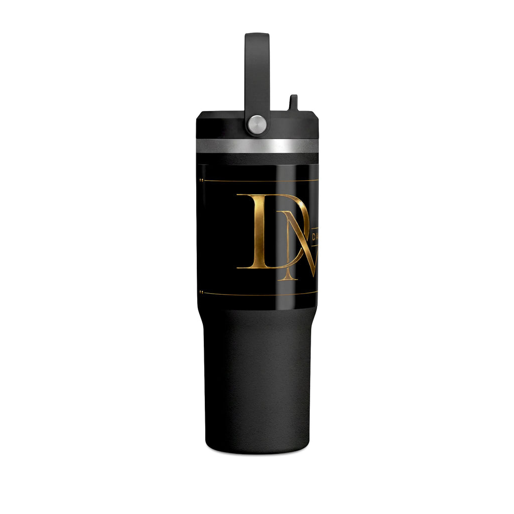 Black & Gold Monogram 32oz Tumbler — Nomad Insulated Travel Cup