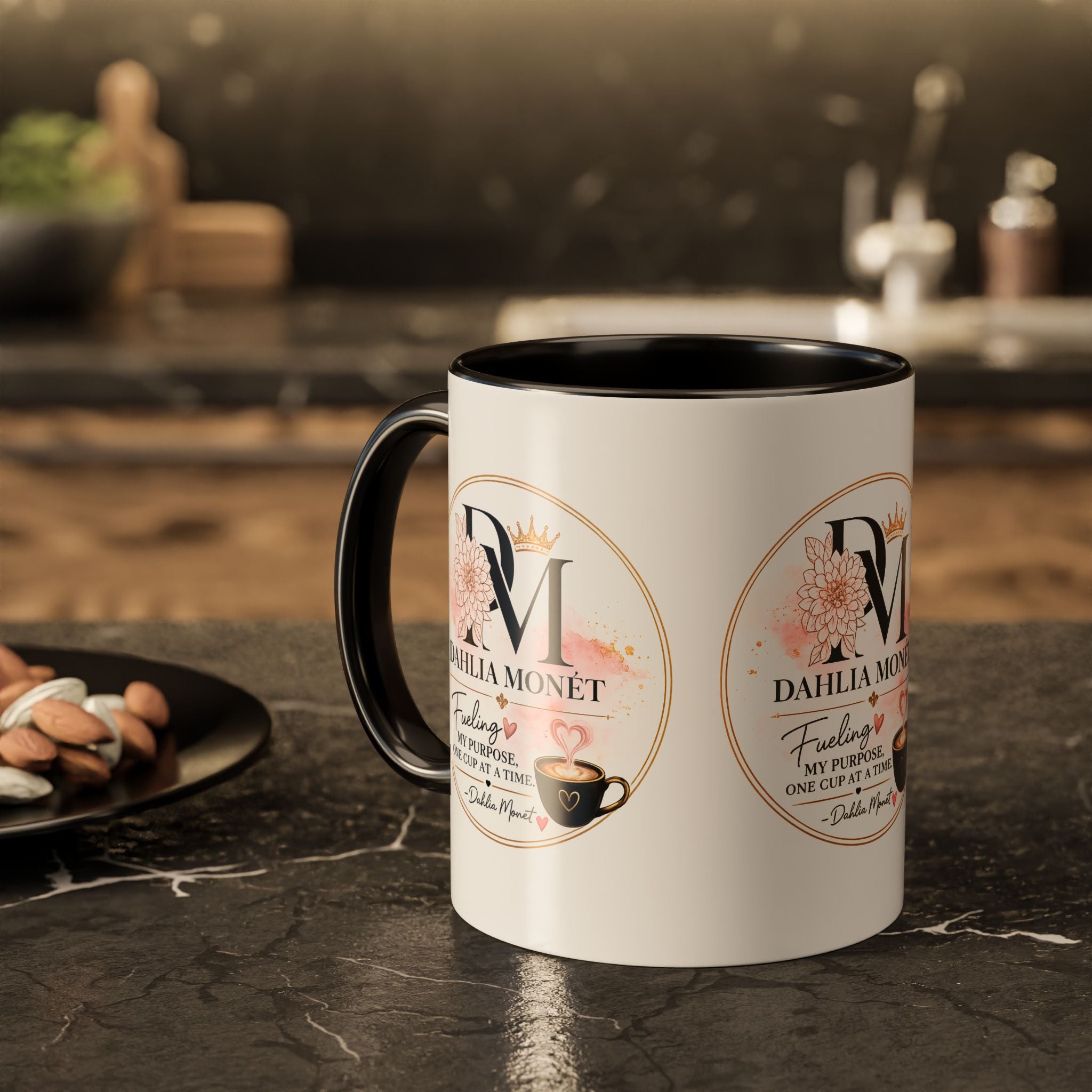 Dahlia Monet Branded Coffee Mug – "Fueling My Purpose, One Cup at a Time" (11oz/15oz)