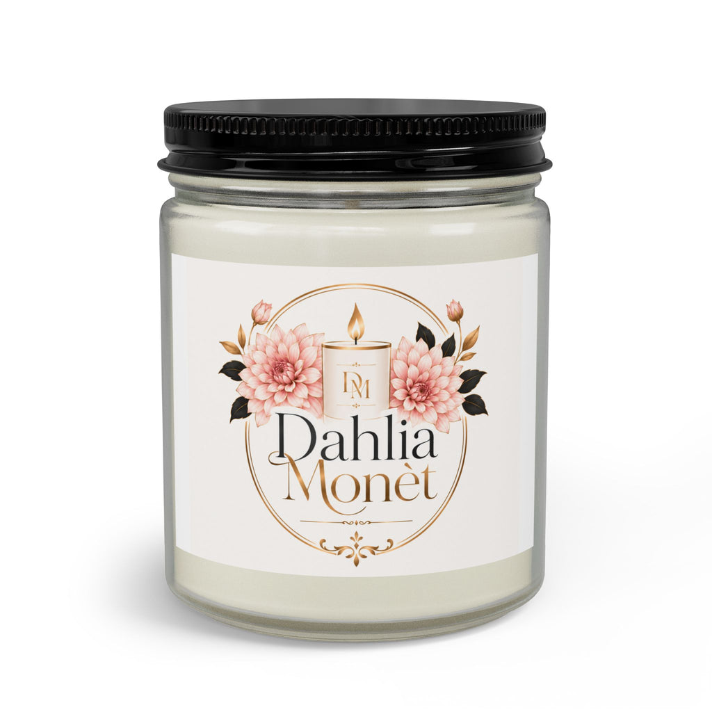 Dahlia Monet Scented Candle Set — Glass Jar Candle with Matches & Wick Trimmer