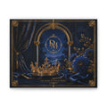 Royal Crown Canvas Print – 'The House of Dahlia Monet' Elegant Blue & Gold Wall Art