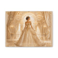 Regal Golden Ballroom Canvas Print — Elegant Princess Gown Wall Art