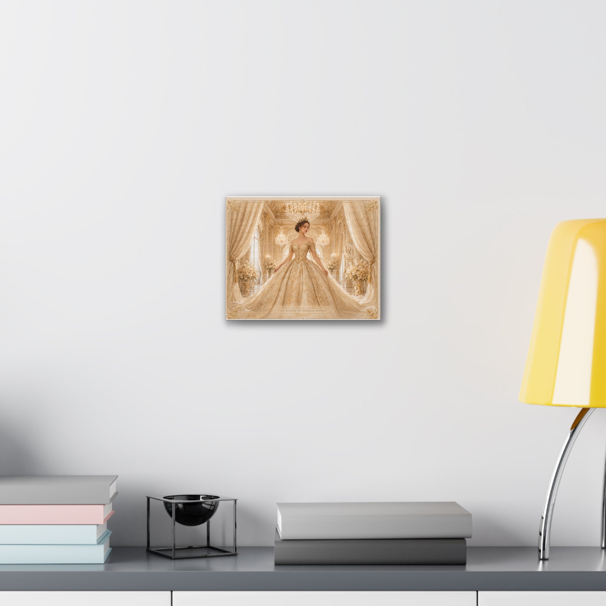 Elegant Golden Ballroom Canvas — Bridal Princess Art Print