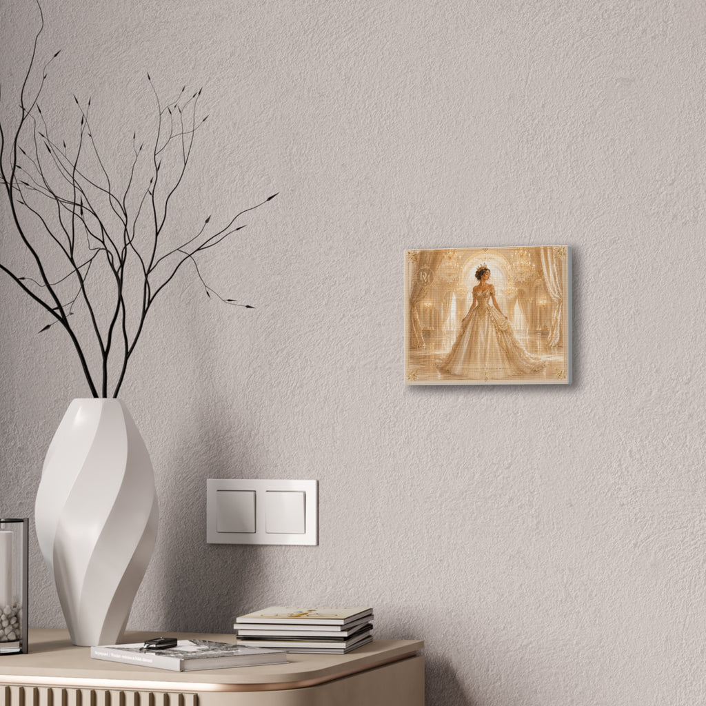 Princess Bride Canvas Print — Elegant Golden Ballroom Portrait