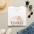 Dahlia Monet Graphic Tee — Elegant Brushstroke Logo T-Shirt
