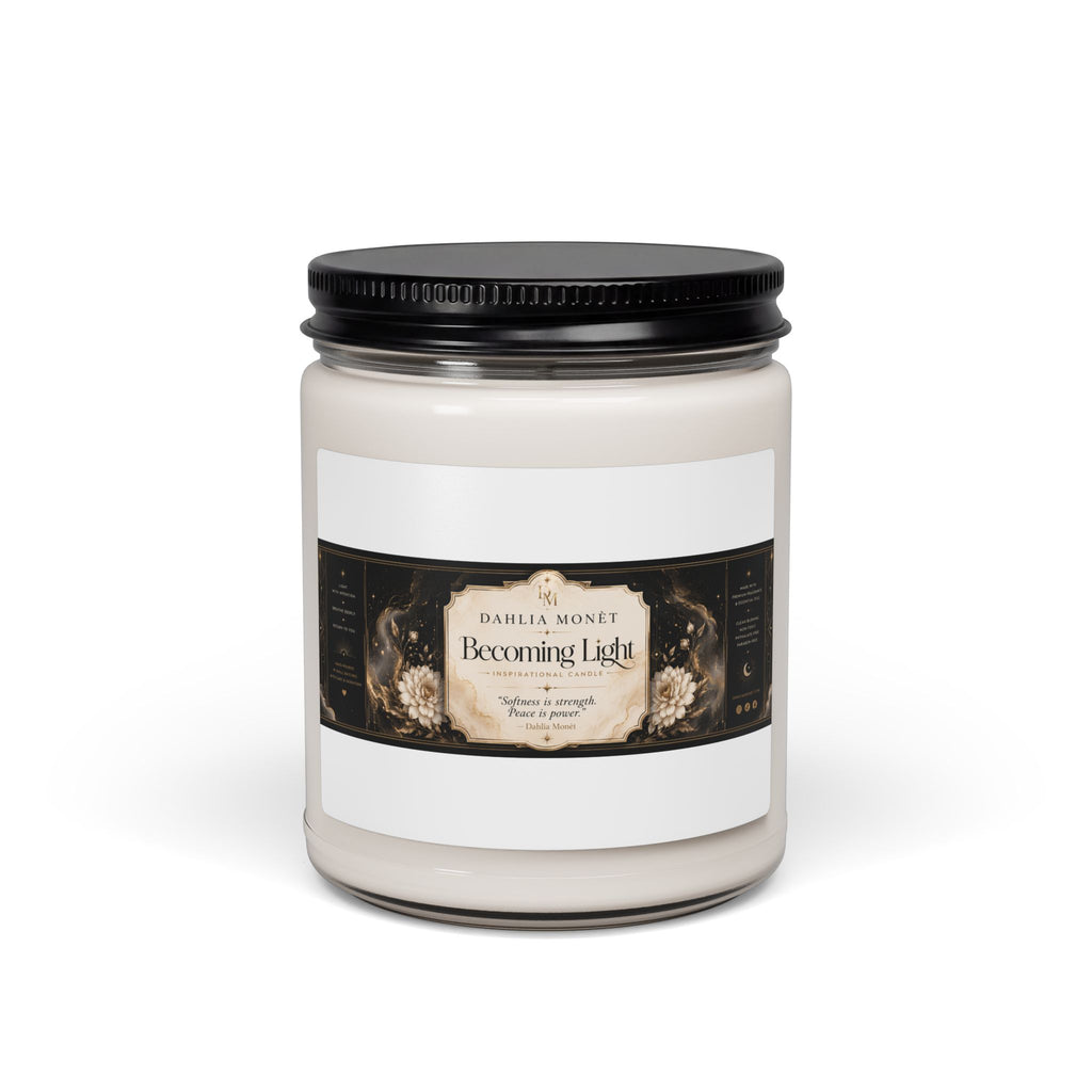 Becoming Light Scented Soy Candle — 9oz Aromatherapy Jar (Floral & Amber)