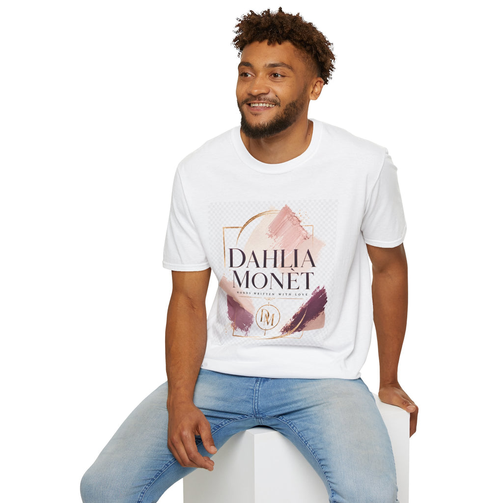 Dahlia Monet Graphic Tee — Elegant Brushstroke Logo T-Shirt