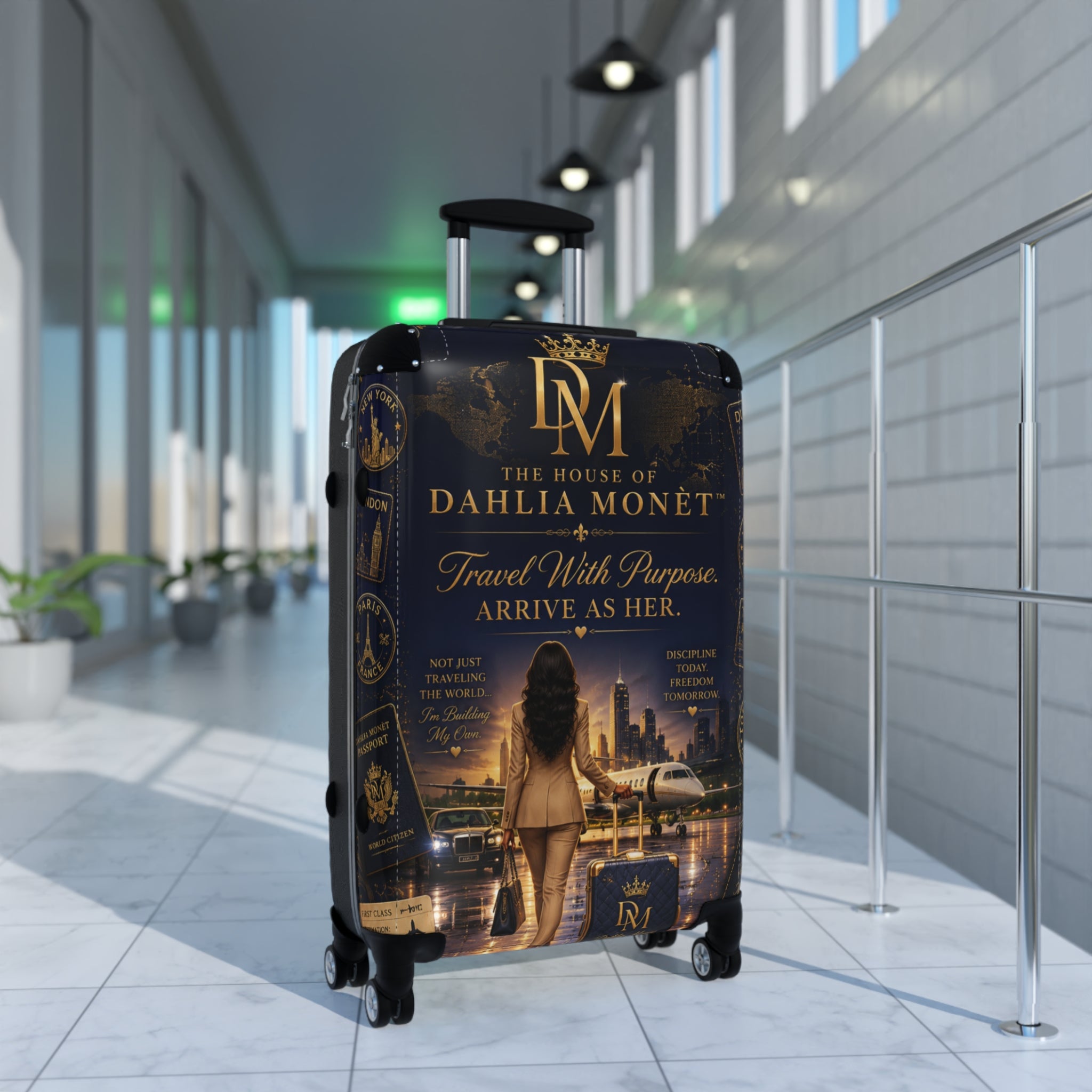 Suitcase — 'The House of Dahlia Monet: Travel With Purpose' Rolling Luggage